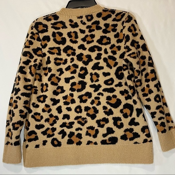 Cotton Emporium Women’s Size S Leopard Pattern‎ Crewneck Sweater Brown/Black - Picture 2 of 11